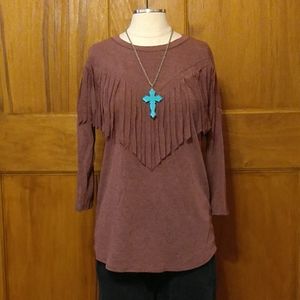 TNT Dusty Plumb Fringe T-shirt (S/M/L)